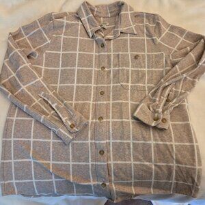 LL Bean womens heavy jersey shirt in windowpane check xl